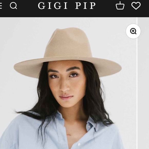 GIGI PIP Emma Wide Brim Fedora Tan Small 57 blemished new! NWT main image 5